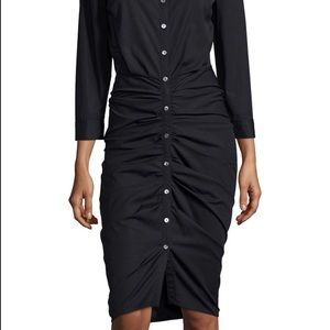 Veronica Beard Rushed Stretch Cotton Poplin Midi Button-front Shirtdress size 8